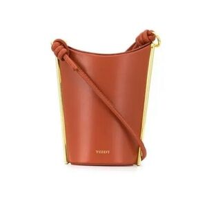 YUZEFI Cognac Leather Pitta Crossbody Bag NWOT